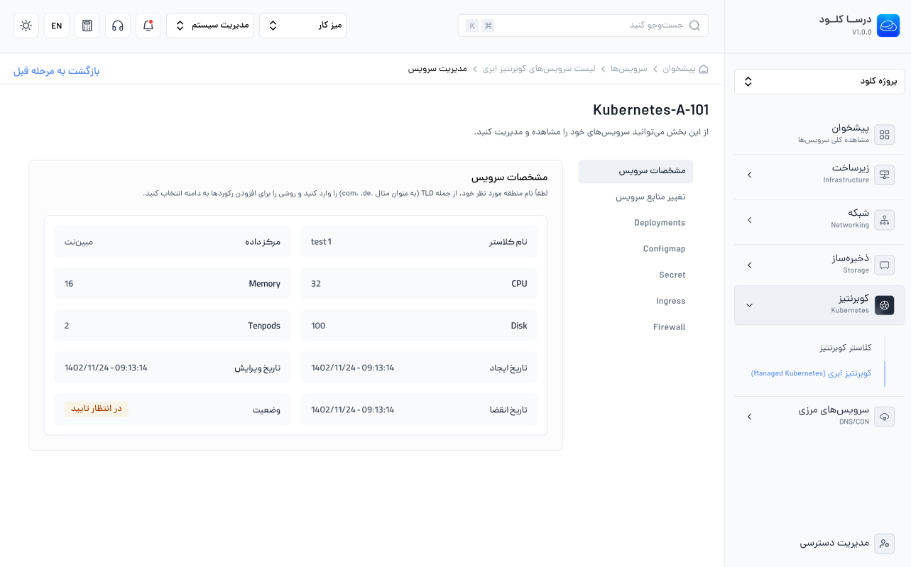 جزئیات کوبرنتیز ابری